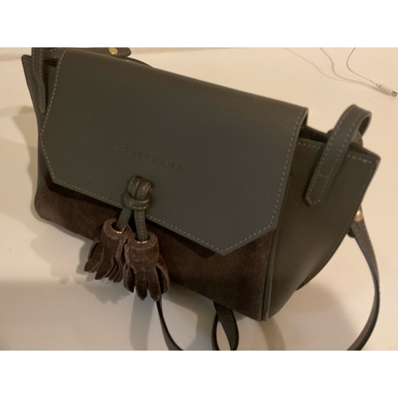 Longchamp bag “Penelope” dr green leather/suede with dust bag. Perfect condition - Picture 1 of 8
